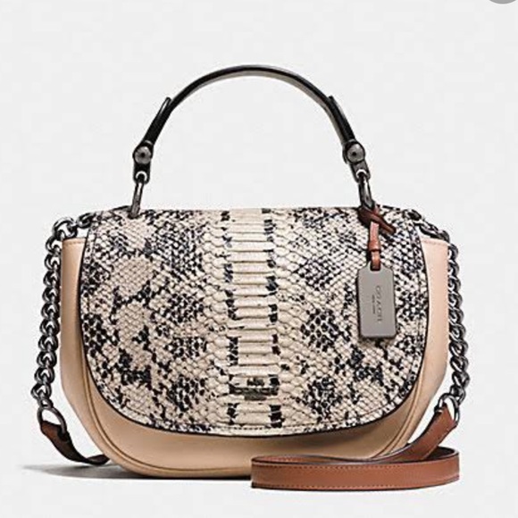 Coach Handbags - Coach Nomad Top Handle Crossbody In Colorblock Exotic Leather Style 37182 NEW
